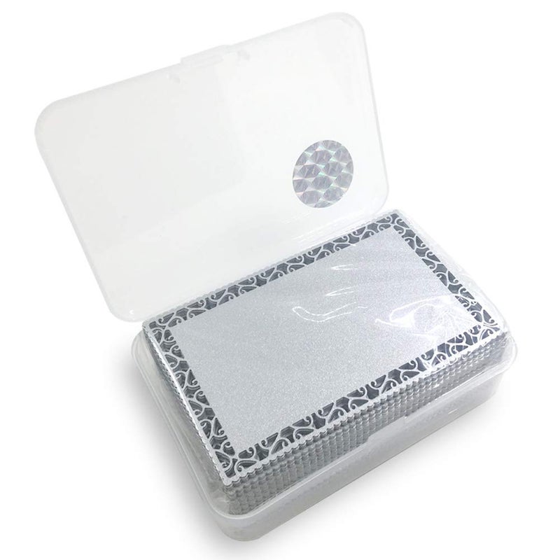 ebamaz 50pcs Thick 0.45mm Sublimation Metal Business Cards Aluminum Blanks 3.4x2.1X0.018 inch for Color Print Laser Engrave (Pearl Silver Hollow Cut Edge) - Image 2
